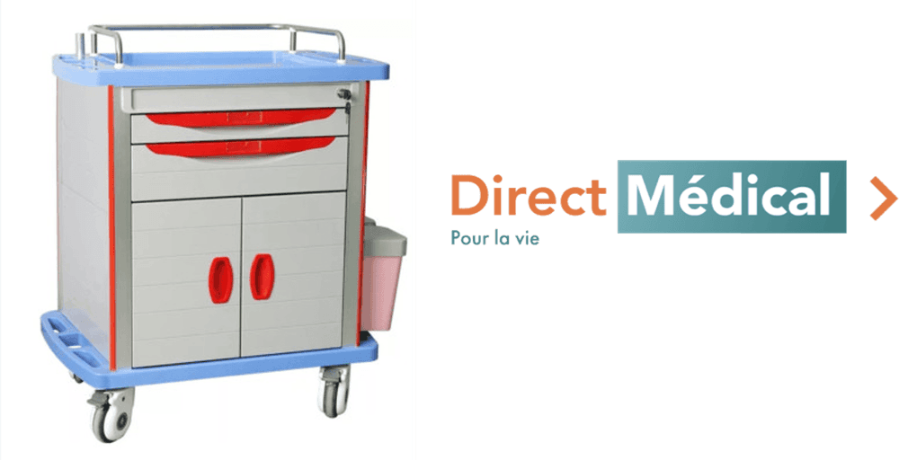 Chariot_médical_Direct_Médical_rouge